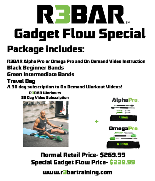 Gadget Flow Special - R3BAR Alpha-Pro + Workouts Package