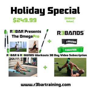 *HOLIDAY SPECIAL OFFER #2 $333.97 Value* R3BAR Omega Pro/ R3BANDS (set)/Workouts Package